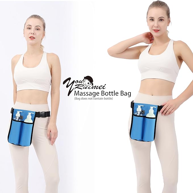 Massage Bottle Bag Massage Therapist Holster Massage Lotion Holster Massage Oil Holster(YR-2KD-Blue)