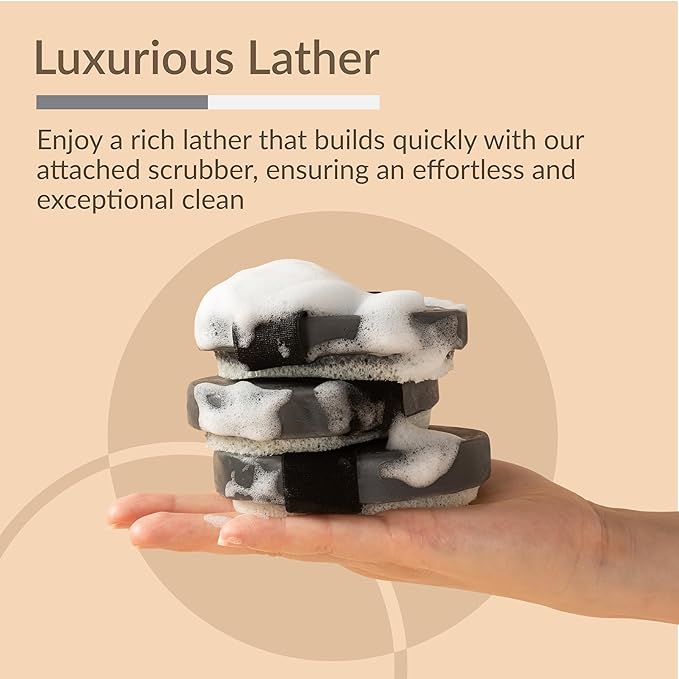 Yoove Bamboo Charcoal Soap with Scrubber,