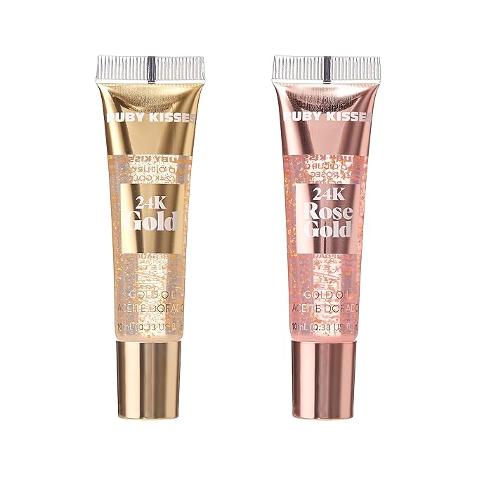 Ruby Kisses 24K Gold Oil Lip Gloss (6 Count, Gold)