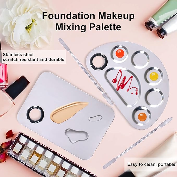 Makeup Palette, Makeup Mixing Palette, Stainless Steel Metal