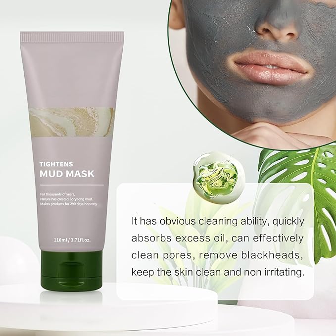 TLM Recovery Mud Mask | Relief Mud Mask | Korean Mud Masks for Face | Hydrating & Moisturizing Deep Pore Cleanser (With brush)