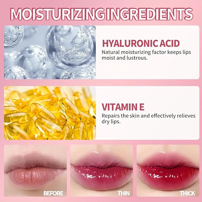 6 Colors Lip Tint Stain Set, Multi-Use Lip & Cheek Tint Korean Makeup Mini Liquid Lipstick, Avocado Moisturizing Lip Stain Lip Gloss