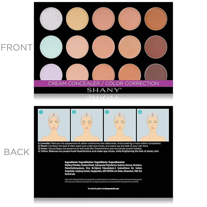 SHANY Cream Concealer/Camouflage Color Correcting Palette - Layer