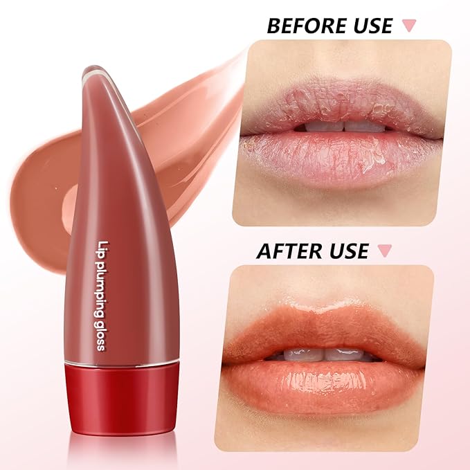Plumping Lip Gloss,Lip Oil,Highly-Pigmented Lip Gloss,Non-Sticky Lip Stain,Long-Lasting,Moisturing Plumping