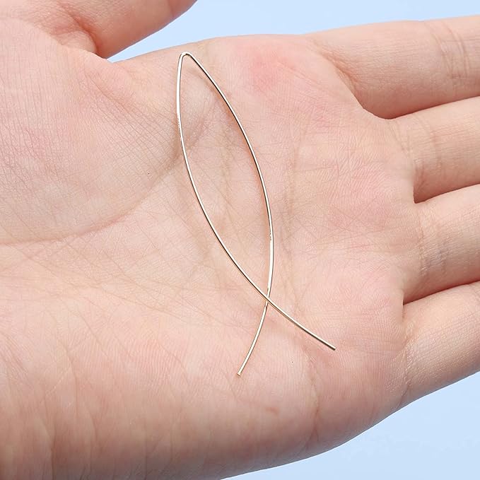 Boho Thin Arch Hoop Earrings Gold Threader Wire