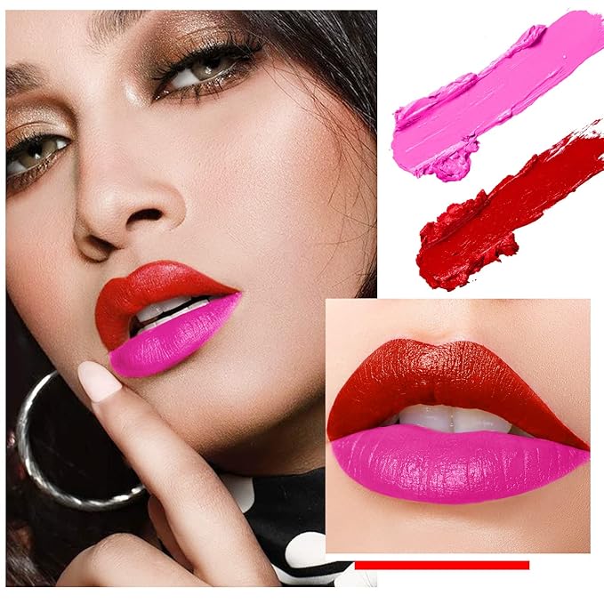 DE'LANCI Lipstick Palette Nude Red Peach Pink Shades 25 Color, Professional Moisturizing Lip Gloss, Long Lasting Soft Smooth Lipstick Pallet Waterproof, Pigmented Festival Halloween Body Face Paint