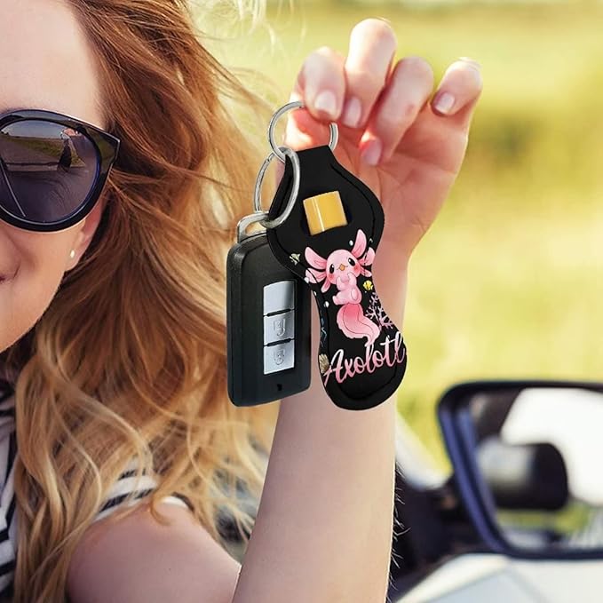 Chapstick Holder Keychain for Lipstick Lip Girls