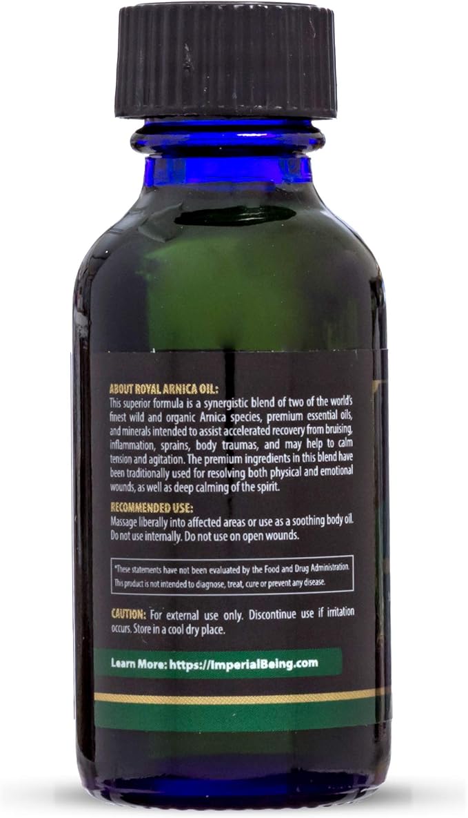 Royal Arnica Oil β Organic Herbal Blend for Muscle Recovery, Bruise Support, Joint Flexibility, Skin Vitality β Longer Lasting Than Arnica Cream or Gel β Infused with Essential Oils (1oz)
