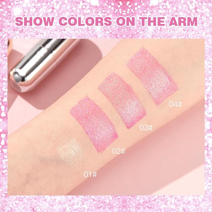 Glitter Jelly Lipstick, Glimmer Balm Color Changing Lipstick, Glitter