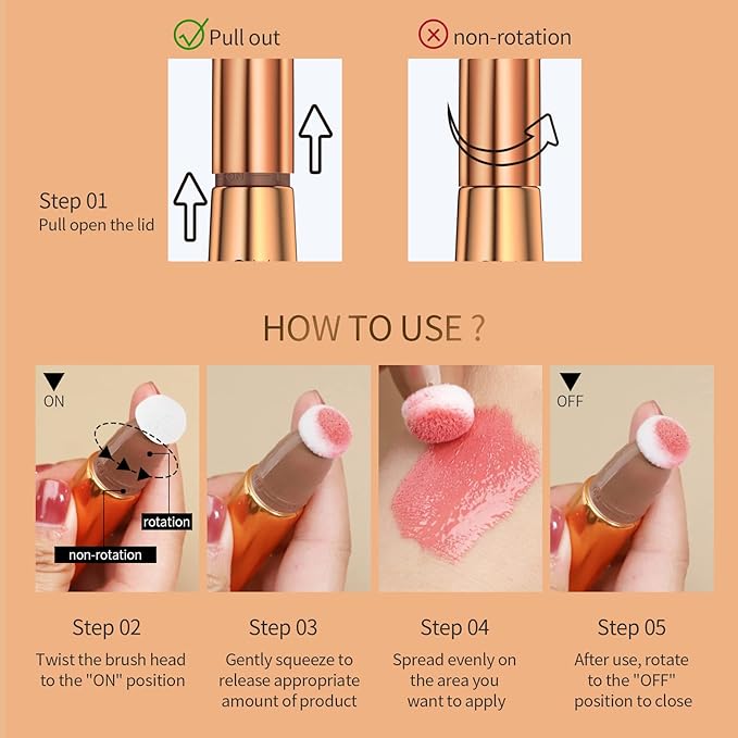 Highlighter Beauty Wand, Cream Liquid Highlighter Makeup Stick, Cruelty-free(Bronze Gold)