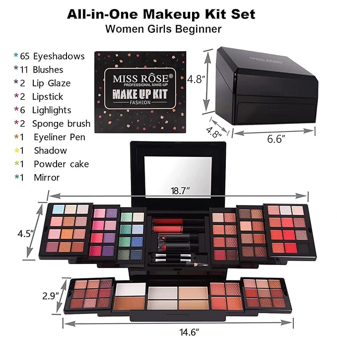 88 Colors Professional Makeup Palette Set Kit Combination,