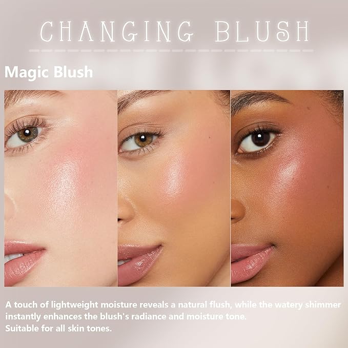 Color Changing Blush Stick,Jelly Tint Stain Clear PH with Brush