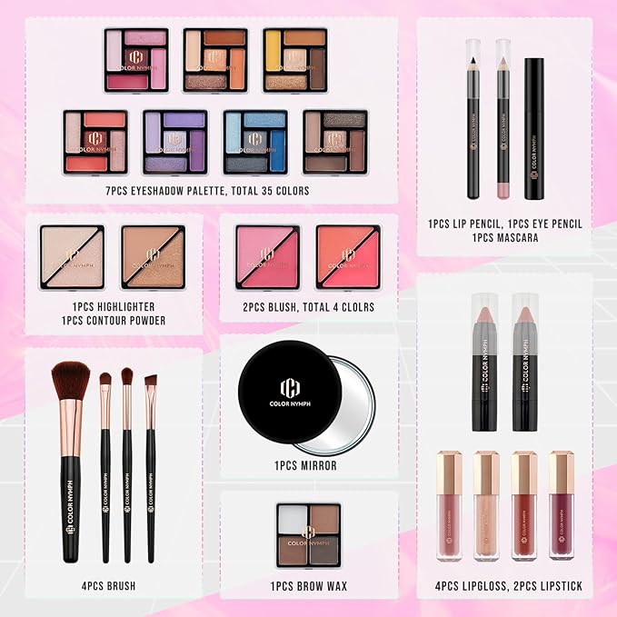 Color Nymph Starter Makeup Kit for Tweens Girls,