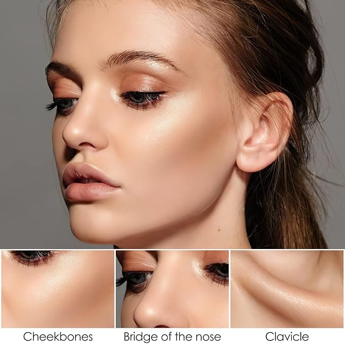 FOCALLURE 2 Pcs Mineral Cream Contour Stick,Moisturize Highlighter Illuminator Makeup,Light