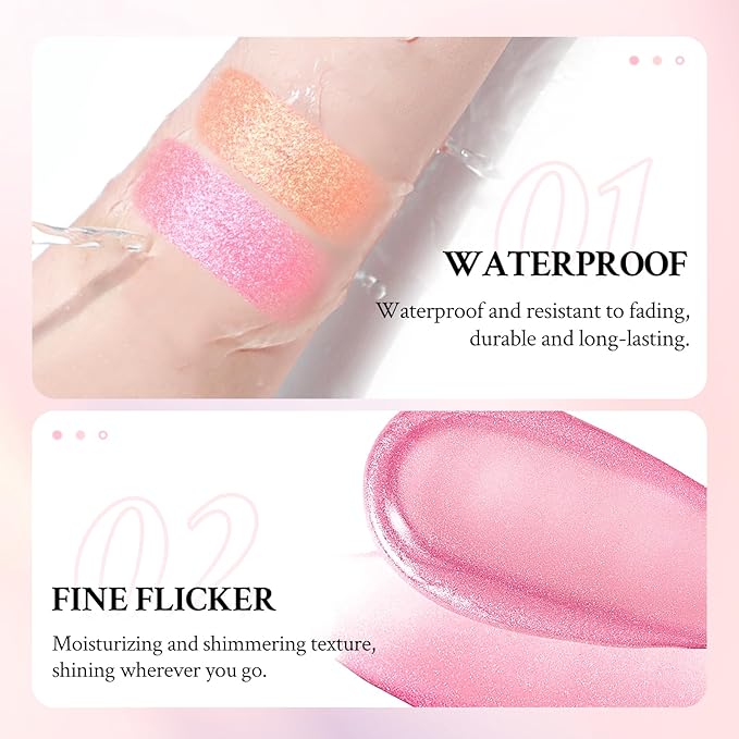 Jelly Glitter Lipstick, Magic Color Changing Lip Stain Queen, Hydrating Long Lasting Tinted Lip Balm with Creamy Texture, High Pigmented Non-Stick Lip Stain Glitter Lip Gloss Makeup, 05