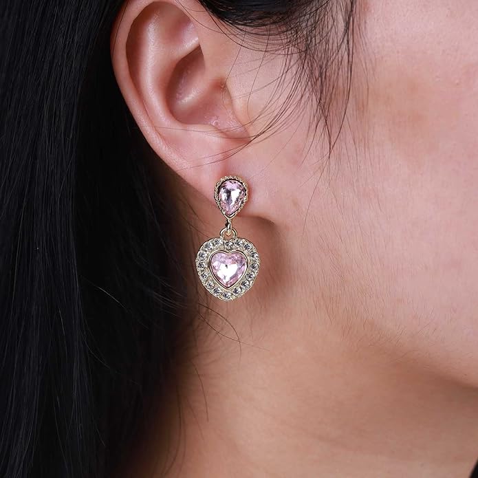 Vintage Emerald Heart Earrings Emerald Cz