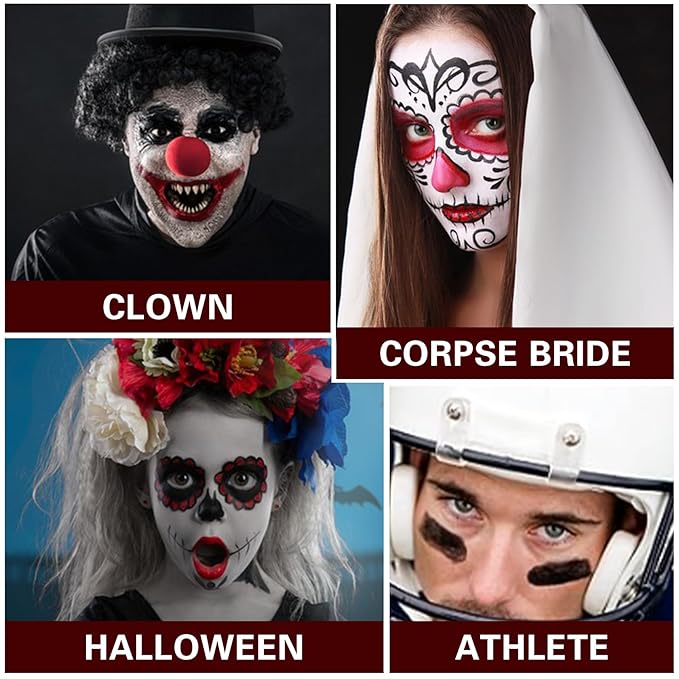Clown Makeup Kit Black White Red Face Body