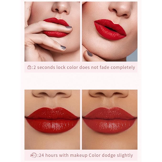 DIARO Lip Gloss, Lip Gloss Oil Matte Liquid Long Lasting High Impact Color,Non-Stick Cup Not Fade Waterproof Lip Gloss 24 Hours Women Matte Lip Stick -Cool Lip Feeling