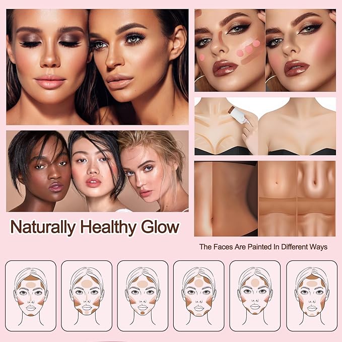 3 Pcs Cream Contour Stick Makeup Kit,Shades with Long-lasting Effect(#02,06,09)
