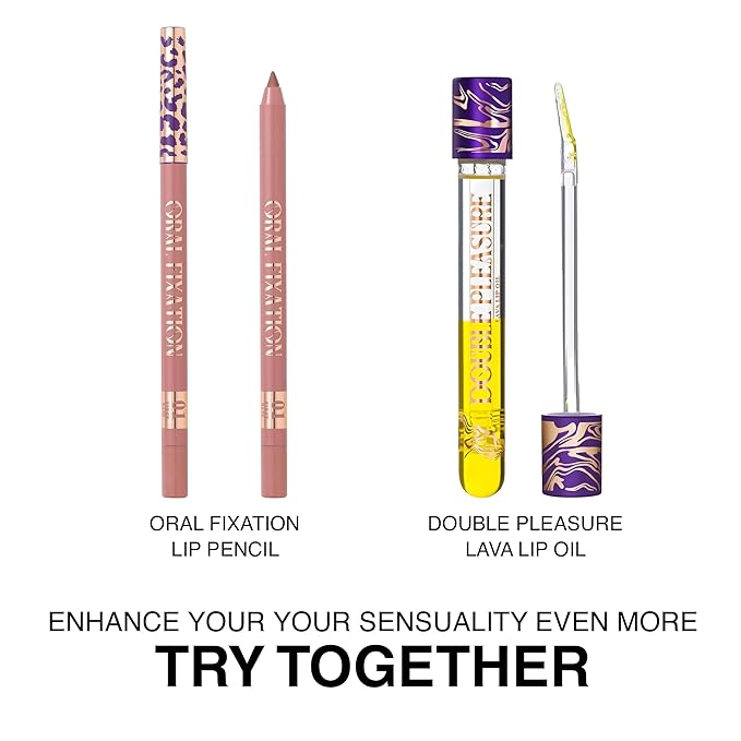 Double Pleasure Lip Oil - Moisturizing Lip Gloss for Women - Softening Glow Lip Plumper Gloss - Hydrating Lip Glow Oil - Plumping Lip Gloss Oil with Silicone Applicator (Sex on the Beach)