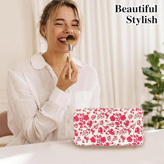 Quilted makeup bag floral makeup