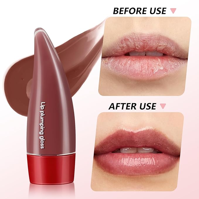 Plumping Lip Gloss,Lip Oil,Highly-Pigmented Lip Gloss,Non-Sticky Lip Stain,Long-Lasting,Moisturing Plumping