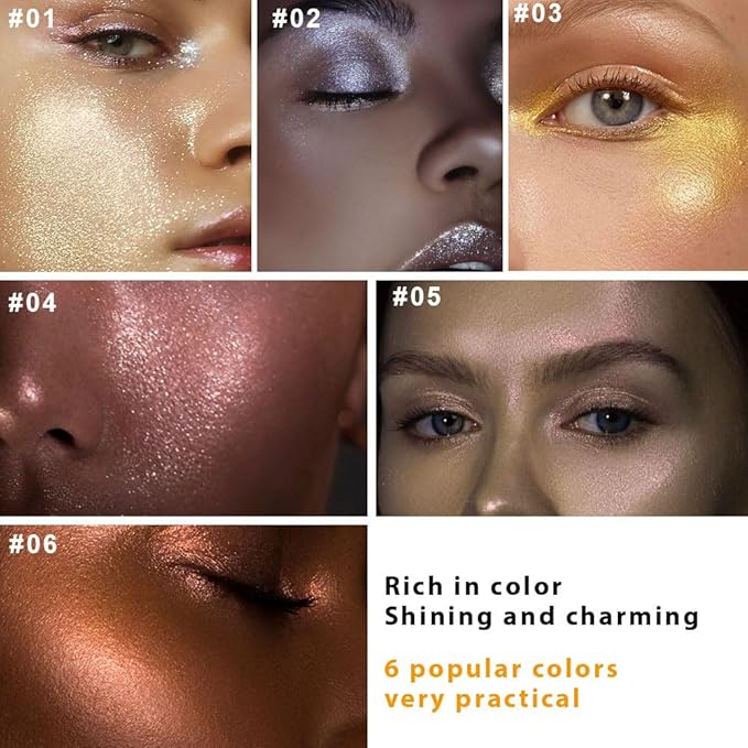 6 Colors Face Highlighter Makeup Palette iluminadores de