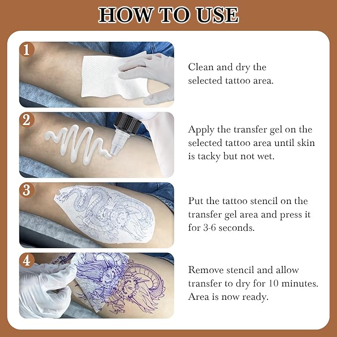 2PCS Tattoo Stencil Transfer Gel Solution, Tattoo Stencil Supplies Accessories 8oz