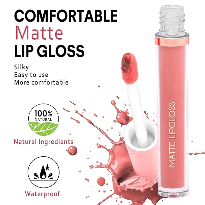 Matte Lip Gloss for Women,3 PCS Matte Liquid Gloss