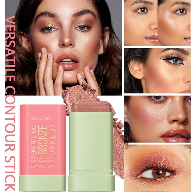 Cream Contour Stick,Versatile Bronzer Facial Contouring Stick,Long Lasting Soft Glow