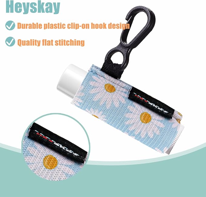 HEYSKAY Lip Balm Holder Keychain Compact Clip O