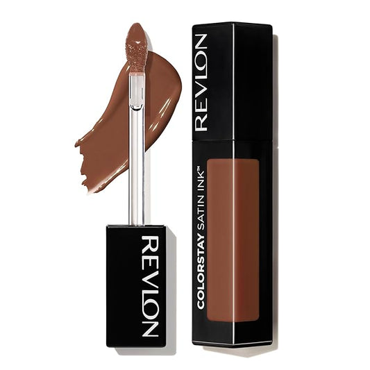 Revlon Liquid Lipstick, Lip Makeup, ColorStay Satin Ink, Longwear Rich Lip Colors, Formulated with Black Currant Seed Oil, 003 In So Deep, 0.17 Fl Oz