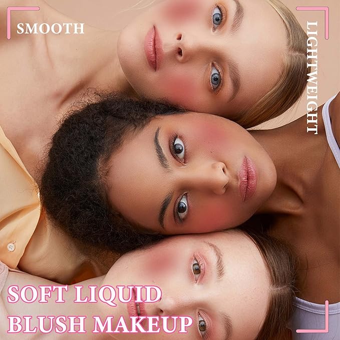 Matte Soft Liquid Blush,Waterproof Long Lasting Moisturizing Velvet Blushes Makeup(#04)
