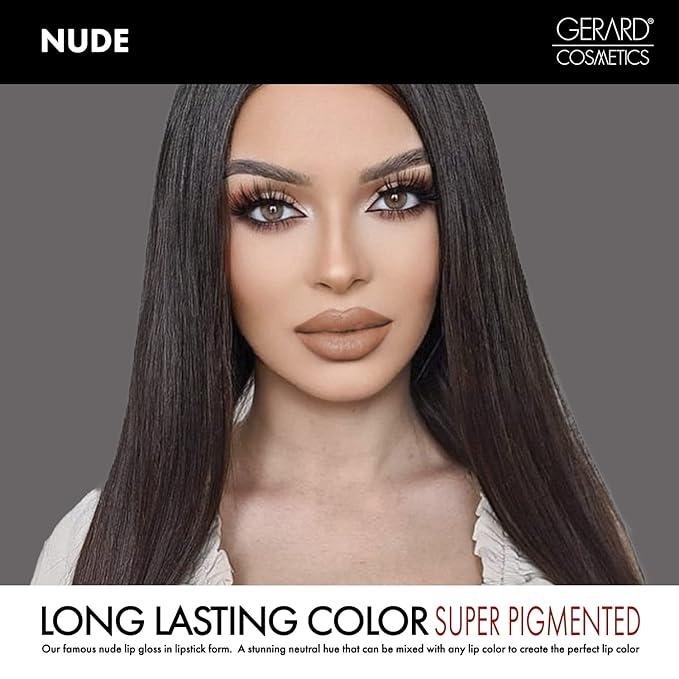 Gerard Cosmetics Lipstick Nude | Nude Lipstick with Comfort Matte Finish | Highly Pigmented, Smooth Formula with Hydrating Ingredients | Long Lasting | Cruelty Free & Made in USA