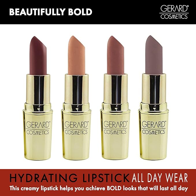 Gerard Cosmetics Lipstick Underground | Mauve Grey Lipstick with Luxe Satin Finish | Highly Pigmented, Smooth Formula with Hydrating Ingredients | Long Lasting | Cruelty Free & Made in USA