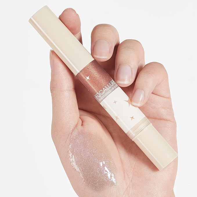 FOCALLURE Glitter Lip Gloss,High Shine Shimmer Lipstick,Long Lasting Plumping Lipgloss,Hydrating,Moisturizing,Non-Sticky and Lightweight Formula for Lip Color,Iridescent