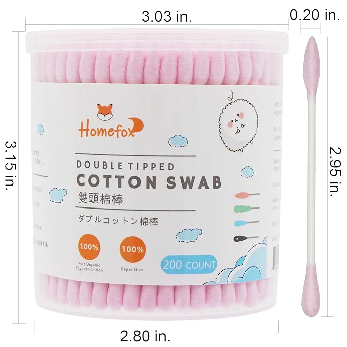 Pink cotton swabs precision pointed