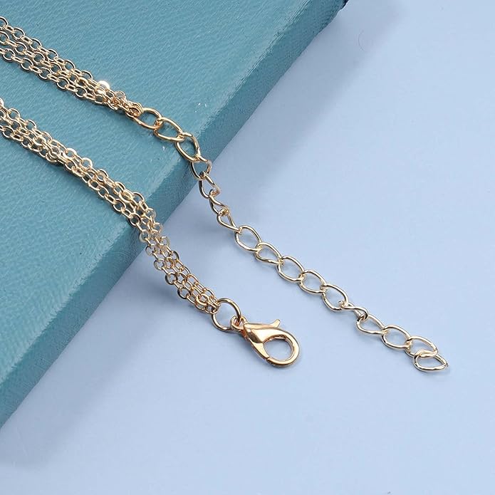 Boho Layered Pearl Necklace Choker Gold