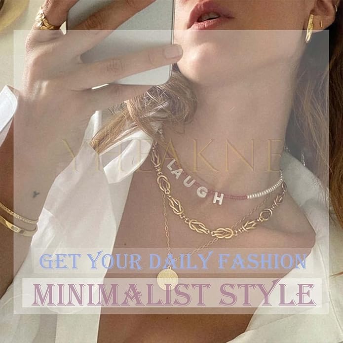 Boho Layered Pearl Necklace Choker Gold