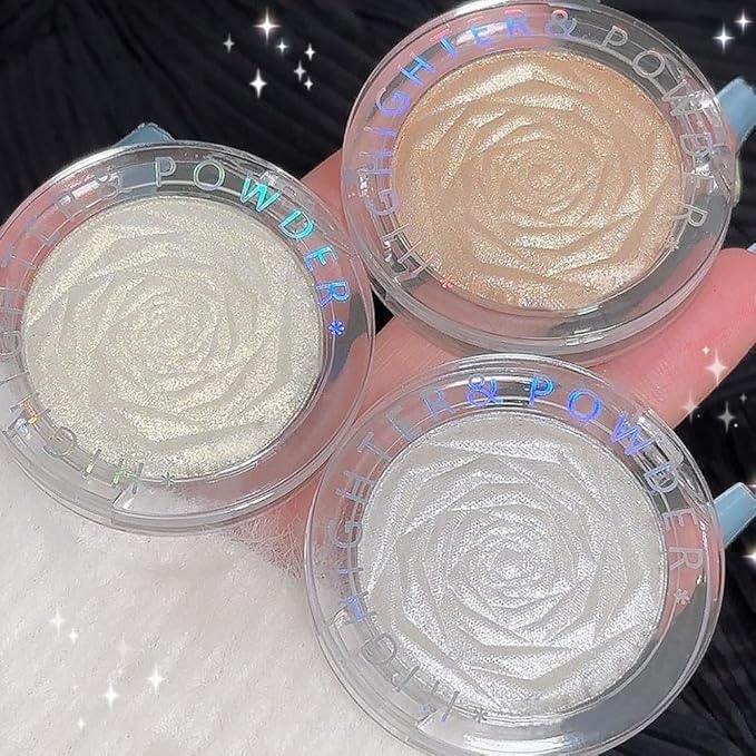 Rose Gold Face Highlighter Makeup Shimmer Glitter Rose