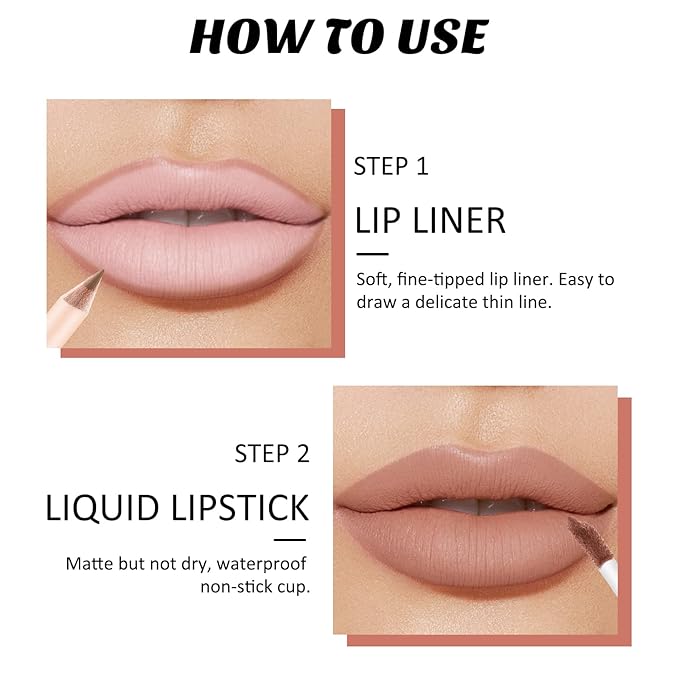 Boobeen Liquid Matte Lipstick and Lip Line Pencil Lipstick