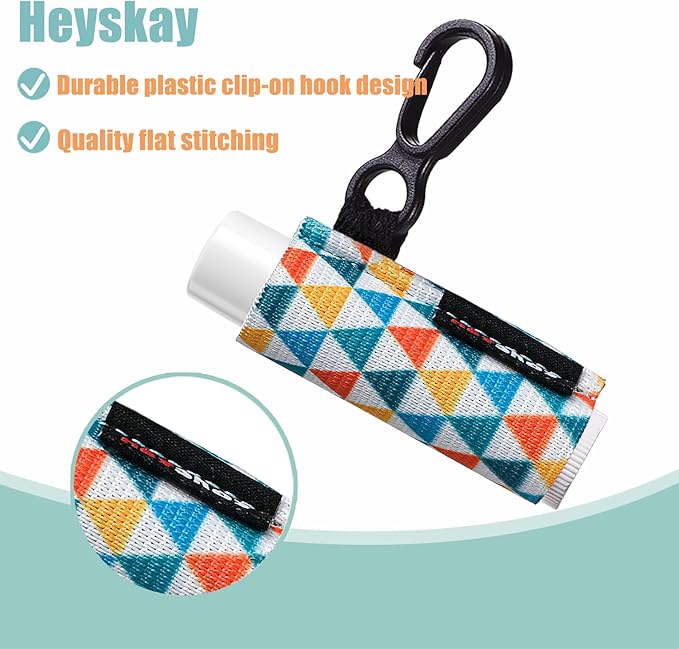HEYSKAY Lip Balm Holder Keychain Compact Clip O