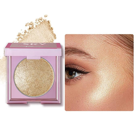 MAEPEOR Face Highlighter Palette 8 Colors Smooth Shimmer Champagne Gold)