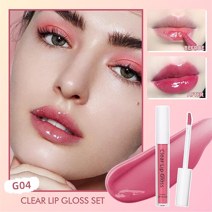Hydrating Lip Gloss Set 6 Colors Moisturizing Glossy Hydrating