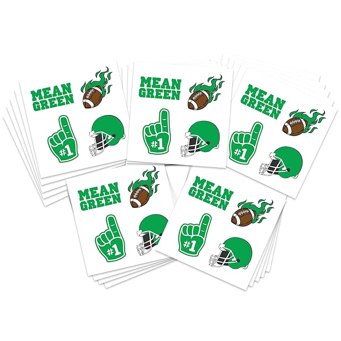 FashionTats Sport Spirit Temporary Tattoos | 100 Tattoos (Green Finger)