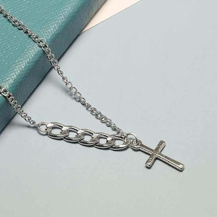 Vintage Cross Necklace Creative Chunky Cuban