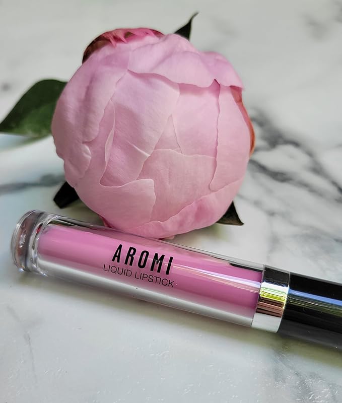 Aromi Baby Pink Matte Liquid Lipstick, Light Pink Lip Color, Smudge Proof, Waterproof, and Long-lasting Lipstick, Vegan and Cruelty-free, Handmade (Baby Pink)