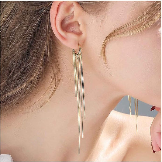 Boho Long Tassel Chain Earrings Fringe Drop Dangle