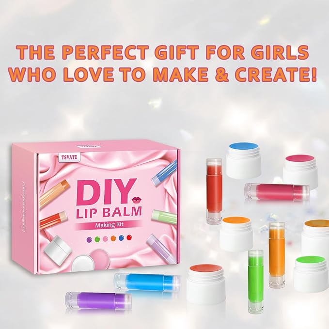 TSVATE DIY Lip Balm Kit, 47Pcs Gift