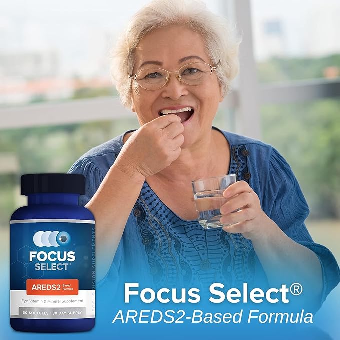 Focus Select AREDS2 Based Eye Vitamin-Mineral Supplement - AREDS2 Based Supplement for Eyes (360 ct. 180 Day Supply) - AREDS2 Based Low Zinc Formula - Eye Vision Supplement and Vitamin